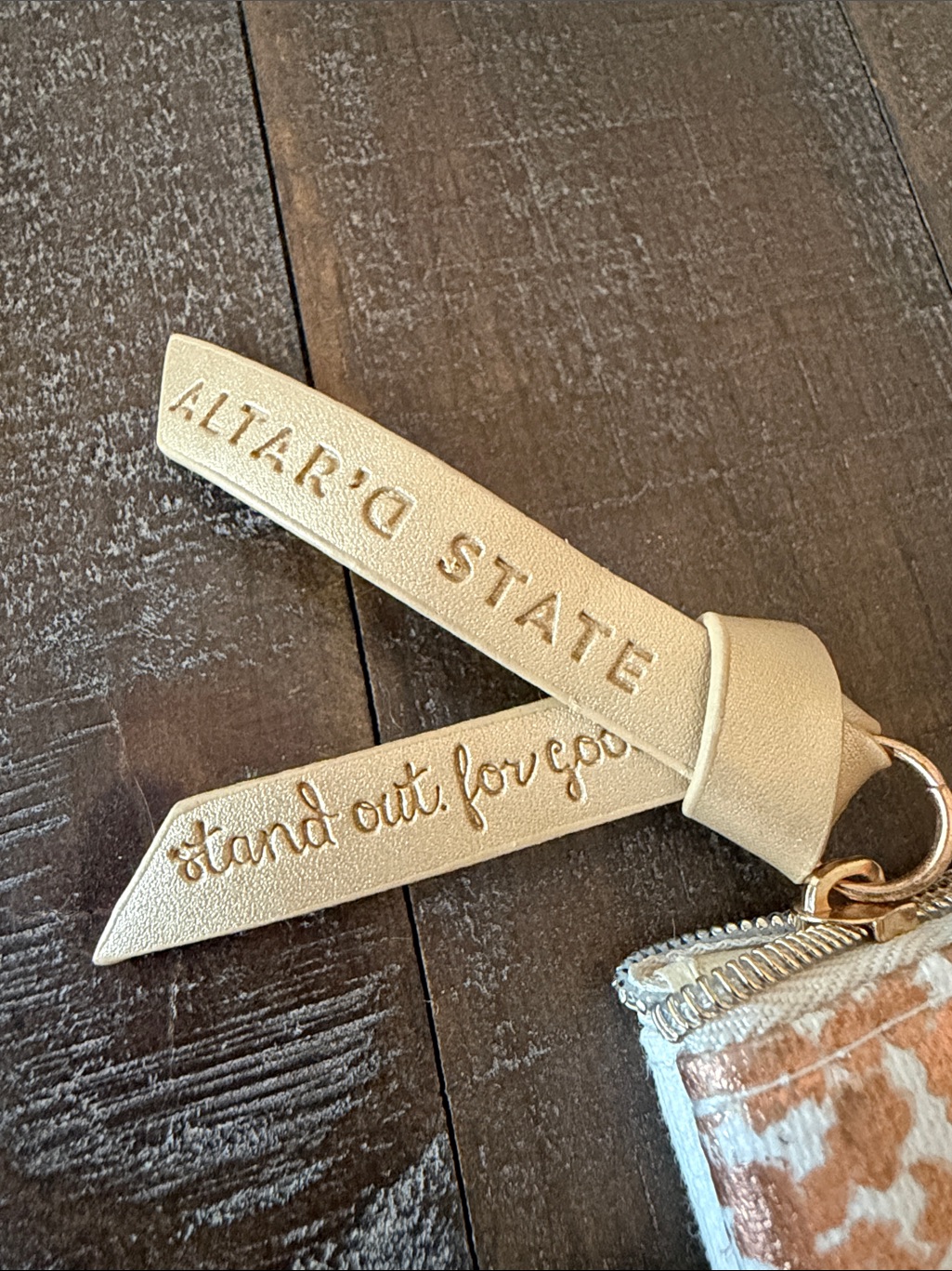 Altar'd State Rose Gold Floral Rose Gold Metallic Keychain Wallet Pouch — image 2 of 7